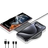 40W Wireless Charge pad,Dual 20W schnelle kabellose Ladepad für iPhone 16 15 14 13 12 11/Pro/Pro Max,Apple Airpods 4/3/Pro,15W 2 in 1 Kabellose Ladestation für Samsung Galaxy S24/Galaxy Buds