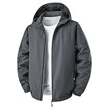 PANVER Hoodie Jacke Herren Regular Fit Sport Casual Atmungsaktiv Übergangsjacke Jugend Klassisch Einfarbig Outdoorjacke G-Dark Grey XXL