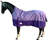 eQuitack Your Passion Is Our Mission Outdoor Winterdecke Turnout 100% Wasserdicht 600D Regendecke mit Fleece Lining - Lavender/Plum 125cm