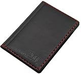 myledershop Kredit- und Visitenkartenetui mit Kontrastnaht 12 Fächer MJ-Design-Germany (Design 4 / Schwarz)