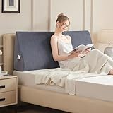 Lazyzizi Kopfteil-Keilkissen, großes dreieckiges Lesekissen, Nackenrolle, Kopfteil, Rückenlehnenkissen, Positionierungsunterstützung, Keilkissen für Tagesbett, Etagenbett mit abnehmbarem Bezug,