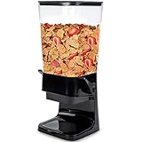 Tokokimo Müslispender, Zerkleinert Keine Cerealien Beim Ausgeben, Wandmontage Cereal Dispenser für Cornflakes, Pasta und Trockenfutter für Hunde, HBT: 42x16x16cm, 5L, Schwarz - 1 Pièces