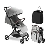MAMAZING Baby Reise Buggy Kinderwagen für 6M-4 Jahre bis 22kg,Handgepäck Geeignet Klein zusammenklappbar Buggy Flugzeug mit Einhändig faltbares Design, leicht & kompakt (5,26kg) aus Kohlefaser-Grau