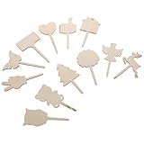 NUOBESTY 12 Holz Pflanzenetiketten zum Beschriften Gartenstecker Wetterfest für Kräuter Gemüse Blumen Pflanzenschilder für Anzucht Gartenpflege