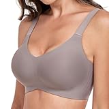 OXYIBRAS Drahtloser Minimizer BH Damen Ohne Bügel V-Ausschnitt Bralette Damen BHS High Elastizität Und Ultrakomfortabler T Shirt Schlaf BH Mit ZusäTzlicher BH-VerläNgerung GRM