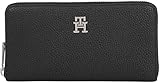 Tommy Hilfiger Damen Geldbörse Emblem Large mit Reißverschluss, Schwarz (Black), Einheitsgröße