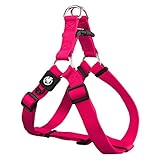 DDOXX Hundegeschirr Nylon, Step-In, Verstellbar, Ausbruchsicher | für kleine, mittel-große & Grosse Hunde | Brust-Geschirr Hund Katze Welpe Auto | Welpen-Geschirr Katzen-Geschirr | Pink, XXS