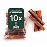 BREERs Getrocknete Ochsenziemer 20 cm für Hunde 10 Stück eigene deutsche Herstellung | Hundeleckerli Kaustange Hundesnack für große, kleine Hunde & Welpen | Kauartikel reinigt und stärkt das Gebiss