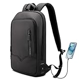HEROIC KNIGHT Laptop Rucksack Herren Leicht Business Rucksack mit USB-Anschluss Wasserdichter Rucksack Herren Schulrucksack jungen 15,6 Zoll Laptop Backpack für Schule Arbeit Uni Reisen-Schwarz