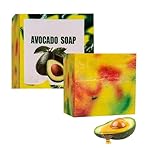 Avocado Soap | Avocado Seife Handgemacht | Avocado Öl Handgemachte Seife Stück zur Tiefenreinigung und Pflege | Natürliche Avocado Duftseife Duschbrocken für Gesicht und Körper (1PC)