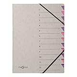 Pagna 44312-10 Ordnungsmappe 12 Fächer Easy Grey 1-12 lila