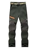 Echinodon Kinder Softshellhose Gefütterte Outdoorhose Jungen Mädchen Hose Winddicht Wasserabweisend Wanderhose Armeegrün XL