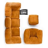 Lumaland Modulares Basic Set - Cord-Reihe | Indoor Sitzsäcke mit Softer Struktur, ideal Sofa Modulen & zum Pouf | Bean Bag mit Füllung - für Wohnzimmer & Co.