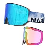 NAKED Optics The NOVA Skibrille Männer, Ski Brille Frauen, Snowboardbrille, Skibrille schlechtes Wetter, Skibrille mit Wechselgläsern, Skibrille für Brillenträger, Skiing Glasses