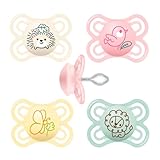 MAM Perfect Silikon Schnuller 0-6 Uni Mix // 4er Set, inkl. Transport- Sterilisierbox // Dento-Flex, für eine gesunde Mundentwicklung, Extra dünner, flexibler Sauger 2 Boxen