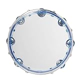 LVYUDS Großes Doppellagiges Tamburin for Erwachsene Aus Kunststoff, Professionelles Handklatsch-Party-Tambourin-Instrument (Color : Blau)