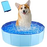 Faltbarer Hundepool,Hundepool Schwimmbad für Hunde,Hunde Pool,Schwimmbecken für Katzen,rutschfeste und Verdickt PVC,Tragbare,für Kleine Hunde Katze,50x8cm
