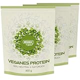 Megamax Nutrition - 3x400g - Veganes Protein Powder Erbsenprotein - 100% vegan - pflanzliches Protein für Muskelaufbau – Ideal für Eiweißshakes und Low-Carb Diäten – Smoothies und Suppen