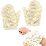 VARKAGE 2 Stück Peelinghandschuh Körper, Sisal Exfoliating Gloves, Massage Handschuh Körperreinigung für Alle Hauttypen Ideal für Die Anwendung mit Selbstbräunern und Körperpflegeprodukten