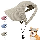 OFFCUP Hunde Baseballmütze Mütze Verstellbar Hunde-Sonnenhut mit Ohrlöchern Outdoor Hundecap Sommer Reise Hut Sonnenhüte Sonnenschutz Sport Sommer-Haustier-Visier für Welpen Katzen (Khaki, XL)