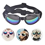 Hunde-Sonnenbrille, Haustier Sonnenbrille, Verstellbarer Riemen Uv-Sonnenbrillen, Modischer Augenschutz Winddichte Regensichere Sonnenbrille, Skibrille, Hund Fliegerbrille für Kleine