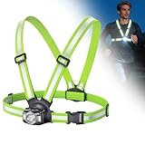 Babacom Lauflampe Joggen, 500 Lumen Lauflicht mit 45° Verstellbarem Strahl, 6 Modi & IPX4 Wasserdicht, 1800 mAh Wiederaufladbare Reflektierende Weste mit Rundum-Reflektoren für Nachtgehen/Radfahren