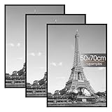 upsimples 3 Pack Bilderrahmen 50x70, 50x70 cm Posterrahmen Schwarz für Fotogalerie, Einschubstreifen, Horizontale oder Vertikale Wandmontage