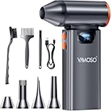 YAMOSO Metall Electric Air Duster, 180000RPM Super Power Elektrische Staubgebläse, wiederaufladbare Luftgebläse, 4-Gang einstellbare mit 8000mAh Akku, Turbo Gebläse für PC, Tastatur, Auto, Outdoor
