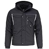 BWOLF Drift Ice Arbeitsjacke Herren Winter Arbeitsjacke Herren Wasserdicht Reflektierende Jacke Herren (DE/NL/SE/PL, Alphanumerisch, M, Regular, Regular, Grau/Schwarz)