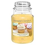 Yankee Candle Duftkerze im Glas (groß) | Vanilla Cupcake | Kerze mit langer Brenndauer bis zu 150 Stunden | Perfekt zum Muttertag | Geschenke für Frauen