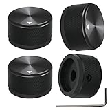 mxuteuk 4Stück Gitarre Knobs schwarz Gitarre Knöpfe Potiknöpfe Audio Lautstärkeregler Aluminium Rotary Potentiometer Drehknoepfe für E-Gitarren Bass Ersatzteil Typ 25x15,5mm (d * h) KNOB-03-25BK