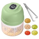 Elektrisch Knoblauchhacker,250 ML Zwiebelschneider Zwiebelhacker Mini Chopper Multizerkleinerer Knoblauchpresse mit 3 Scharfen Klingen für Fleisch,Zwiebeln,Knoblauch,Obst,USB Wiederaufladbare