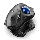 Nulea M511 drahtlose Trackball-Maus, wiederaufladbare ergonomische Daumen-Control-Maus mit Kipphalter, Glatte und präzise Tracking, 3 Geräteanschluss (Bluetooth oder USB-Empfänger)-Blau