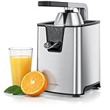 Arendo - elektrische Saftpresse 1000 Watt - Edelstahl Zitruspresse Orangenpresse Entsafter - Hochleitungsmotor - sehr hohe Ergiebigkeit - Edelstahlkegel - BPA frei - Spülmaschinen geeignet