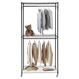 LNINNERY Kleiderständer auf Rollen Doppelter Kleiderstange Für Schlafzimmer Wohnzimmer