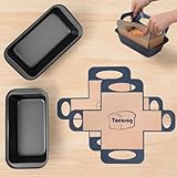 Toeusog Brotbackform Kasten 2er Set: Kastenform Brot 27x15x7cm mit 2x Backmatte - Antihaft Brotform zum Toastbrot Backen - Brot Backform Rechteckig für Backofen aus Karbonstahl