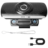 GOMETY Freisprecheinrichtung für Auto, 5.0 Bluetooth mit Clip Integriertes Mikrofon Lautsprecher TF-Kartenslot für GPS Musik Telefon Automatische Wiederverbindung, Unterstützung Siri Google Assistant