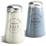 com-four® 2x Gewürzstreuer aus farbigem Glas - Salz- und Pfefferstreuer im altenglischen Landhausstil - Würzschüttler optimal für grobes Salz - Küchenzubehör Country-/Western-Style (2-teilig - Glas)