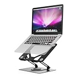 GRIFEMA Laptop Ständer Höhenverstellbar, GB1050 Faltbarer Laptopständer mit 360° Drehbarer Basis, Ergonomisch & Belüftet – Kompatibel mit MacBook Air/Pro, Dell und 11-17 Zoll Notebooks – Schwarz