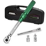 UYECOVE Drehmomentschlüssel 1/4, 4-tlg. 1-25Nm Fahrrad Drehmomentschlüssel mit Innensechskant, Torx Bit Buchse, 4' Verlängerungsstangen, Für die Reparatur von Fahrrädern/MTB