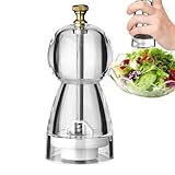 Manuelle Pfeffermühle, manuelle Pfeffermühle, Acryl-Salzmühle | Gewürzmühle aus Acryl mit einstellbarer Grobheit, transparentes Salzmühle nachfüllbar für Küche oder Piq