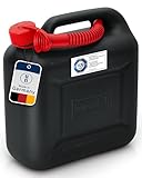 hünersdorff Kraftstoff-Kanister 812800 STANDARD 10l für Benzin, Diesel und andere Gefahrgüter, UN-Zulassung, made in Germany, TÜV-geprüfter Produktion, schwarz