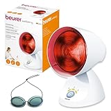 Beurer IL 35 Infrarotlampe, wohltuendes und wärmendes Infrarotlicht mit 3-stufigem Timer, 5 Neigungswinkeln, Lockerung von Muskeln und Linderung von Verspannungen, 1 Stück , Weiß