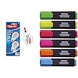 Tipp-Ex Korrekturroller Mini Pocket Mouse & OFFICER PRODUCTS PRODUCTS Textmarker Leuchtend/ 6er Pack/Strichstärke 1-5mm/ Farbe: Gelb