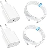 20 W USB C Ladegerät mit 2m USB C zu C Ladekabel für Phone 17/16/16e/15,17/16/15pro,17/16/15pro Max,17 Air,16/15 Plus, Pad Pro/Air/Mini,2 Psck Schnellladegerät Stecker &Schnellladekabel
