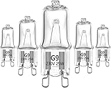 VINBE 40W Spezial G9 Halogen lampe für Mikrowellenherdlampe und Ofenlampe ， 230v Halogenlampe Tolerant bis 300 Grad C，warm weiß(5 Packs)