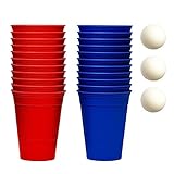 InnoNeeds, Becher Set, 22 Hartplastik Becher, wiederverwendbar und spülmaschinenfest, 16oz / 473ml, Mehrwegbecher (Blau, Rot)