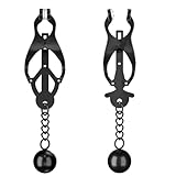 Origeros Brustwarzenklemmen mit Gewichten Kugel & Weicher Gummiauflage, SM Fetisch Sexspielzeug für Frauen Nippelklemmen zur Klitoris und Brustwarzen Stimulation Nipple Clamps für Anfänger