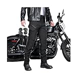 Motorradjeans, Protektoren-Rennradhose Adventure-Hose Vieltaschen, CE-gepanzert, Touren-Biker(Black,Large)