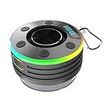 kesurpae 3 Duschlautsprecher mit langlebiger Akkulaufzeit und UKW Radiofunktion mit Saugnapf, Stereo Subwoofer Soundsystem, ABS, Schwarz